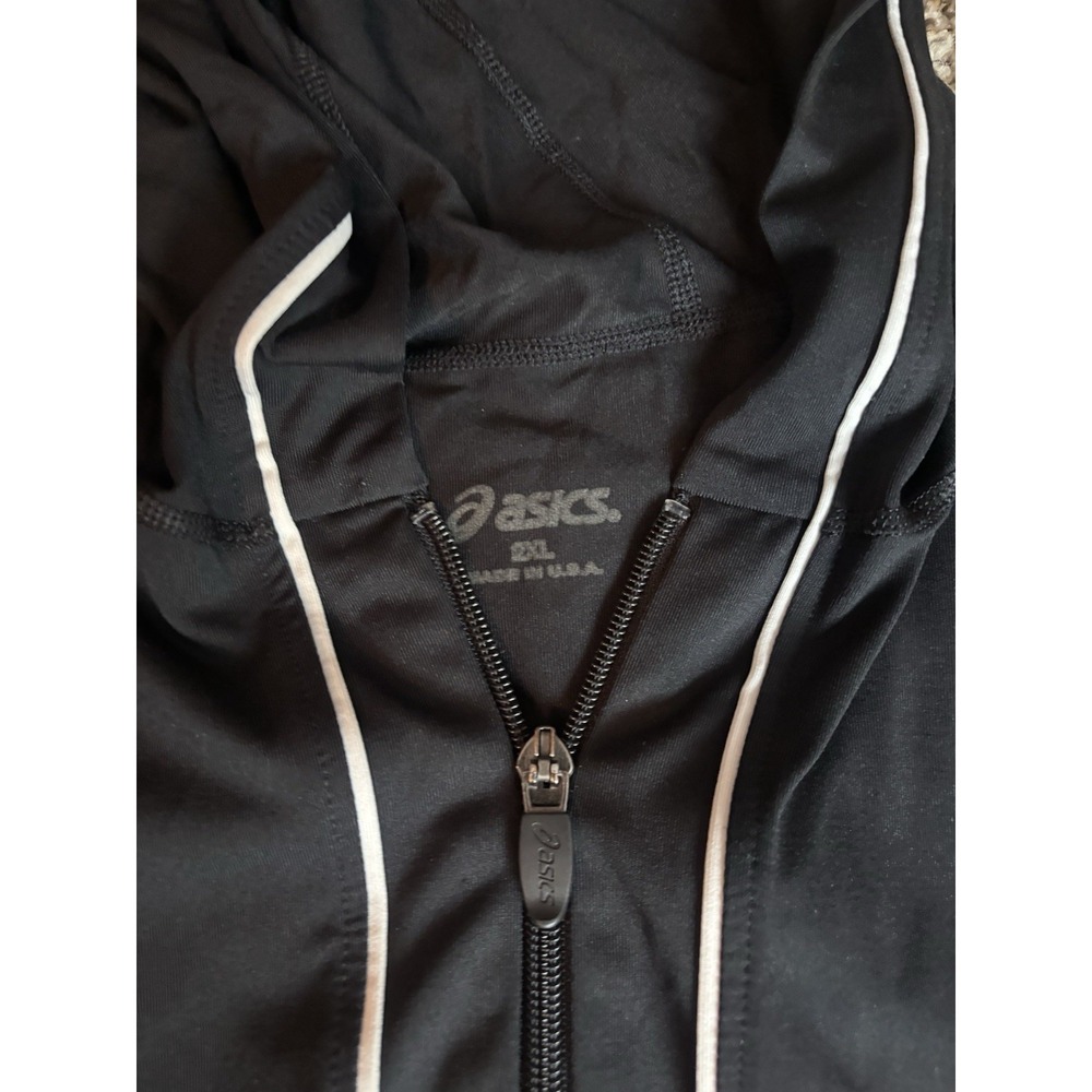 Asics Full Zip Women's Black Long Sleeve Running Hooded Jacket Size 2XL - Picture 2 of 6